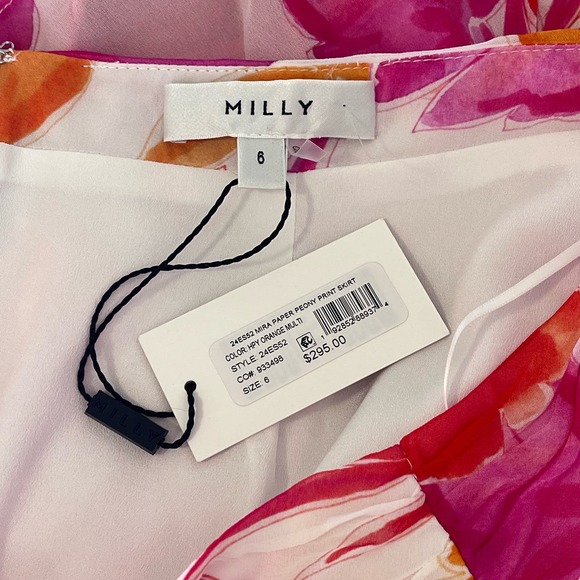 Milly Pink and Orange Floral Skirt - Picture 6 of 9